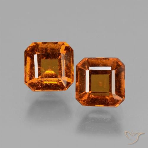 2.99 ct Orange Hessonite Garnet, 6.1 x 6 mm Octagon Cut From Madagascar, Photo A