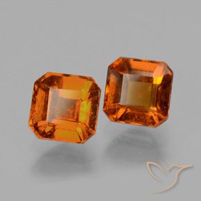 2.99 ctw Orange Hessonite Garnet Stones, Natural Hessonite Garnet in Octagon Facet Shape for Sale