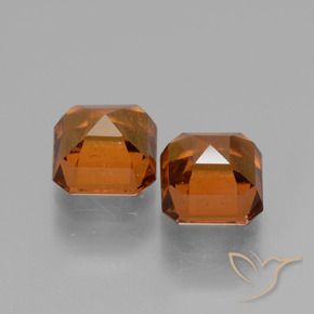 Hessonite Garnet Gemstones in 6 x 6 mm (calibrated) Size for Sale, Hessonite Garnet Stones in Deep Orange Color