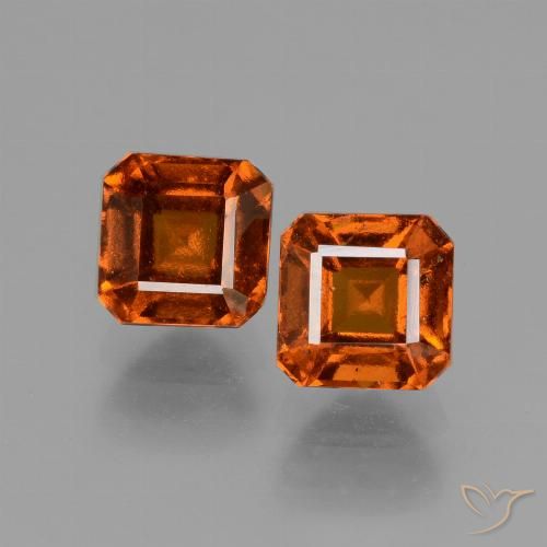 2.94 ct Orange Hessonite Garnet, 5.9 x 5.9 mm Octagon Cut From Madagascar, Photo A