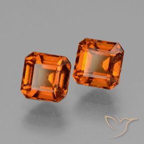 2.94 ctw Orange Hessonite Garnet Stones, Natural Hessonite Garnet in Octagon Facet Shape for Sale
