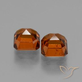 Hessonite Garnet Gemstones in 6 x 6 mm (calibrated) Size for Sale, Hessonite Garnet Stones in Amber Orange Color