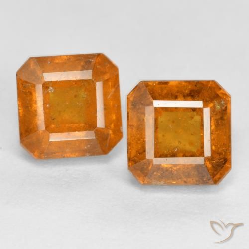 3.16ctw Natural Amber Orange Hessonite Garnet, Emerald Cut, VS-SI