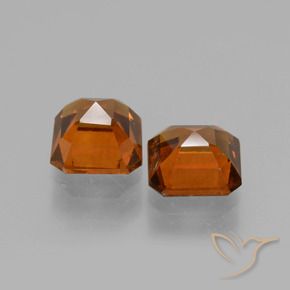 Hessonite Garnet Gemstones in 6 x 6 mm (calibrated) Size for Sale, Hessonite Garnet Stones in Deep Orange Color