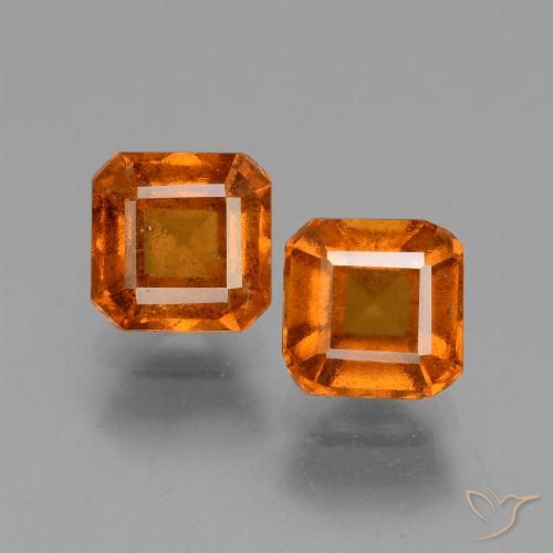 2.76 ct Orange Hessonite Garnet, 5.9 x 5.9 mm Octagon Cut From Madagascar, Photo A
