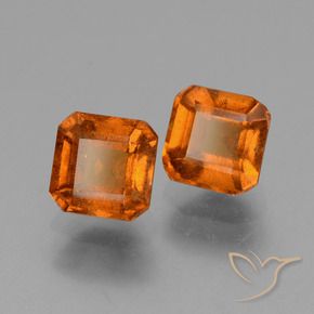 2.76 ctw Orange Hessonite Garnet Stones, Natural Hessonite Garnet in Octagon Facet Shape for Sale