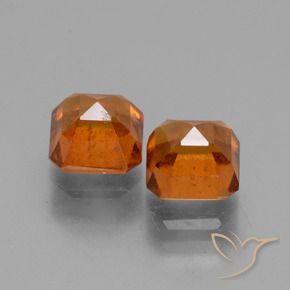Hessonite Garnet Gemstones in 6 x 6 mm (calibrated) Size for Sale, Hessonite Garnet Stones in Medium Orange Color
