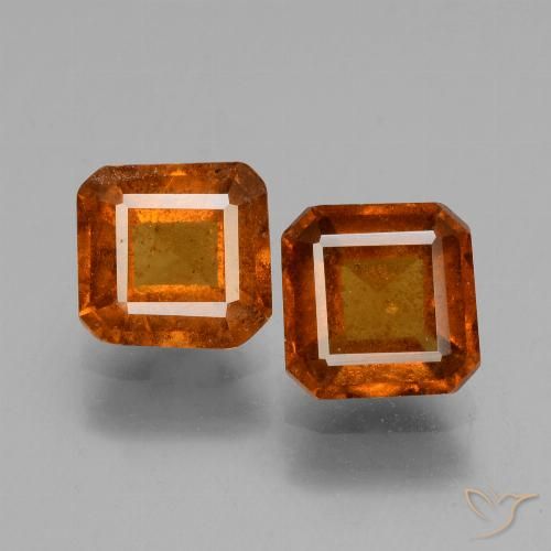 2.77 ct Orange Hessonite Garnet, 6.3 x 6.3 mm Octagon Cut From Madagascar, Photo A