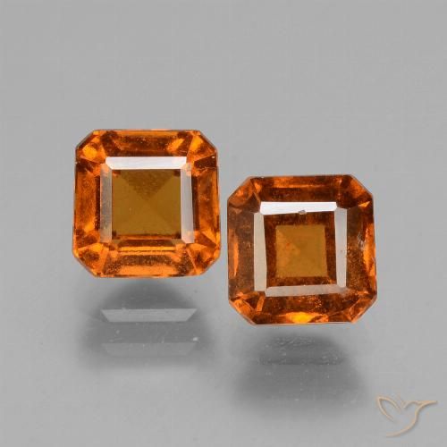 2.96 ct Orange Hessonite Garnet, 6 x 6 mm Octagon Cut From Madagascar, Photo A