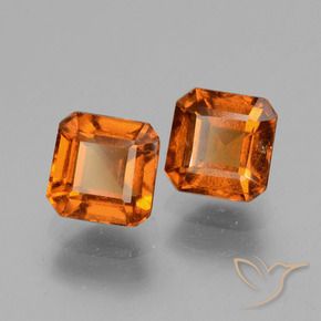 2.96 ctw Orange Hessonite Garnet Stones, Natural Hessonite Garnet in Octagon Facet Shape for Sale