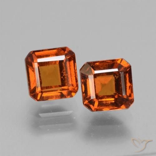 2.84 ct Orange Hessonite Garnet, 5.9 x 5.8 mm Octagon Cut From Madagascar, Photo A