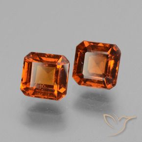 2.84 ctw Orange Hessonite Garnet Stones, Natural Hessonite Garnet in Octagon Facet Shape for Sale