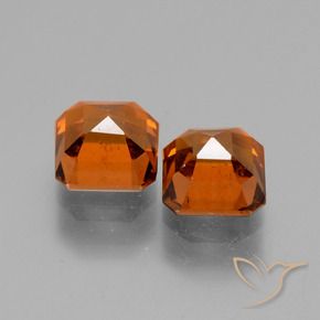 Hessonite Garnet Gemstones in 6 x 6 mm (calibrated) Size for Sale, Hessonite Garnet Stones in Amber Orange Color