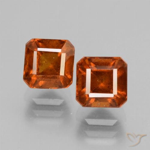 3.35 ct Orange Hessonite Garnet, 6.1 x 6 mm Octagon Cut From Madagascar, Photo A