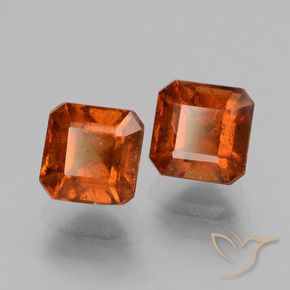 3.35 ctw Orange Hessonite Garnet Stones, Natural Hessonite Garnet in Octagon Facet Shape for Sale
