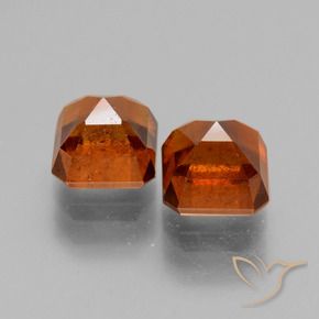 Hessonite Garnet Gemstones in 6 x 6 mm (calibrated) Size for Sale, Hessonite Garnet Stones in Amber Orange Color