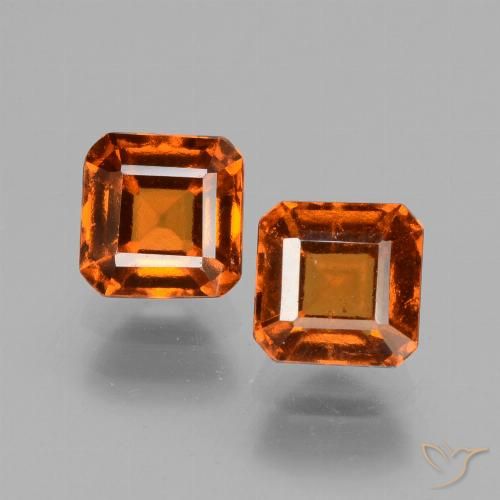2.73 ct Orange Hessonite Garnet, 5.9 x 5.9 mm Octagon Cut From Madagascar, Photo A