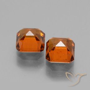Hessonite Garnet Gemstones in 6 x 6 mm (calibrated) Size for Sale, Hessonite Garnet Stones in Deep Orange Color