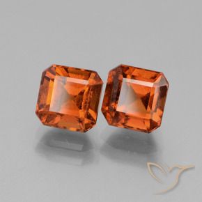 3.35 ctw Orange Hessonite Garnet Stones, Natural Hessonite Garnet in Octagon Facet Shape for Sale