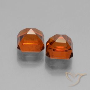 Hessonite Garnet Gemstones in 6 x 6 mm (calibrated) Size for Sale, Hessonite Garnet Stones in Dark Orange Color