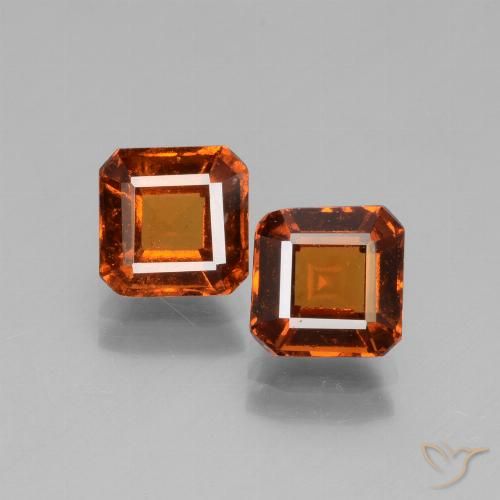 2.69 ct Orange Hessonite Garnet, 6 x 6 mm Octagon Cut From Madagascar, Photo A