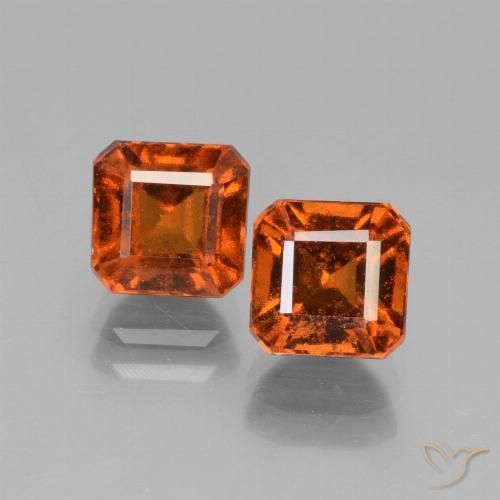 3.56 ct Orange Hessonite Garnet, 6.1 x 6.1 mm Octagon Cut From Madagascar, Photo A