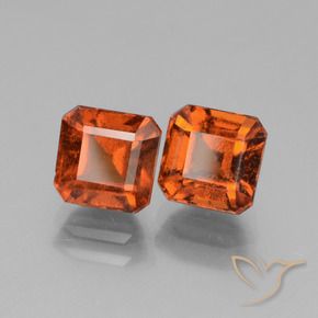 3.56 ctw Orange Hessonite Garnet Stones, Natural Hessonite Garnet in Octagon Facet Shape for Sale