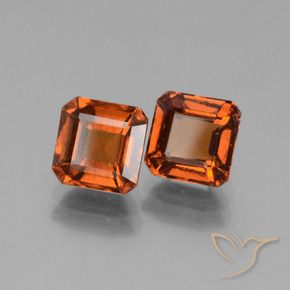 2.90 ctw Orange Hessonite Garnet Stones, Natural Hessonite Garnet in Octagon Facet Shape for Sale