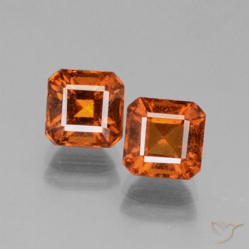 3.4 ct Orange Hessonite Garnet, 6.1 x 6.1 mm Octagon Cut From Madagascar, Photo A