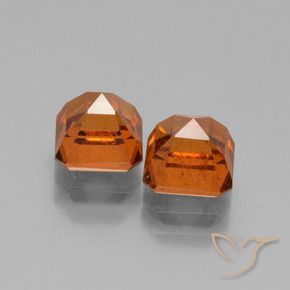 Hessonite Garnet Gemstones in 6 x 6 mm (calibrated) Size for Sale, Hessonite Garnet Stones in Deep Orange Color