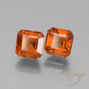 3.23 ctw Orange Hessonite Garnet Stones, Natural Hessonite Garnet in Octagon Facet Shape for Sale