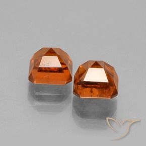 Hessonite Garnet Gemstones in 6 x 6 mm (calibrated) Size for Sale, Hessonite Garnet Stones in Amber Orange Color