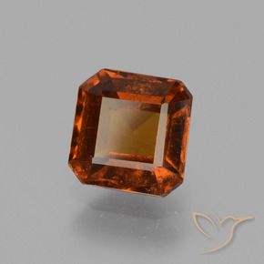 1.94 ct Orange Hessonite Garnet Stone, Natural Hessonite Garnet in Octagon Facet Shape for Sale
