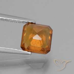 Hessonite Garnet Gemstone in 6.6 x 6.5 mm Size for Sale, Hessonite Garnet Stone in Medium-Dark Orange Color