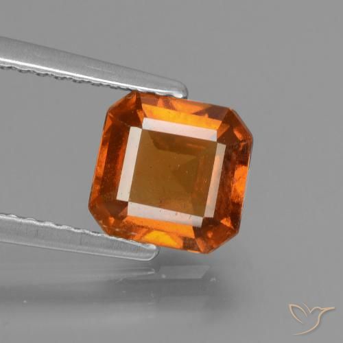 1.71 ct Orange Hessonite Garnet Gemstone, Hessonite Garnet Gem in Octagon Facet Shape for Sale.