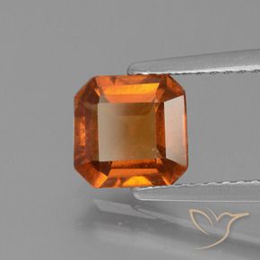1.71 ct Orange Hessonite Garnet Stone, Natural Hessonite Garnet in Octagon Facet Shape for Sale