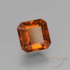 1.86 ct Orange Hessonite Garnet Stone, Natural Hessonite Garnet in Octagon Facet Shape for Sale