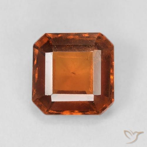 1.86ct Natural Deep Orange Hessonite Garnet, Emerald Cut, VS