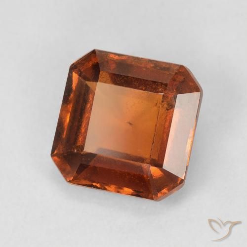 1.86 ct Orange Hessonite Garnet Stone, Natural Hessonite Garnet in Octagon Step Cut Shape for Sale