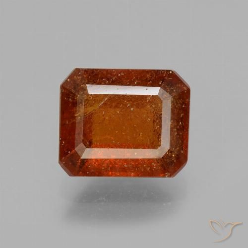 2.61ct Natural Dark Orange Hessonite Garnet, Emerald Cut, VS-SI