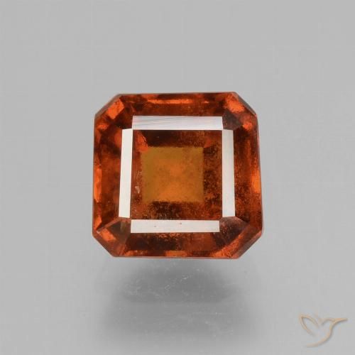 2.57ct Natural Medium Orange Hessonite Garnet, Emerald Cut, VS-SI