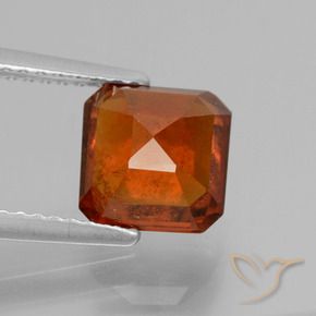 Hessonite Garnet Gemstone in 7.4 x 7.4 mm Size for Sale, Hessonite Garnet Stone in Medium Orange Color
