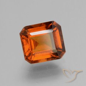 2.28 ct Orange Hessonite Garnet Stone, Natural Hessonite Garnet in Octagon Facet Shape for Sale