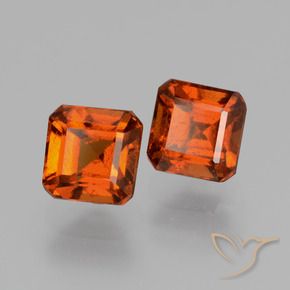 2.42 ctw Orange Hessonite Garnet Stones, Natural Hessonite Garnet in Octagon Facet Shape for Sale