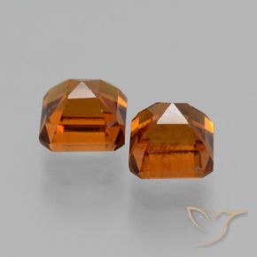Hessonite Garnet Gemstones in 5.3 x 5.3 mm Size for Sale, Hessonite Garnet Stones in Dark Orange Color