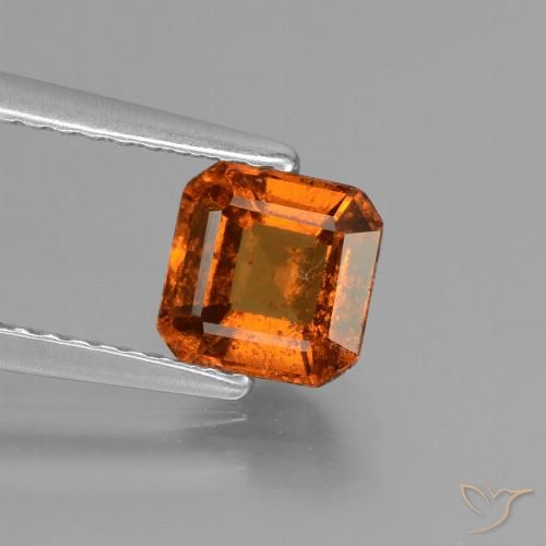1.33ct Natural Medium-Dark Orange Hessonite Garnet, Emerald Cut, VS-SI