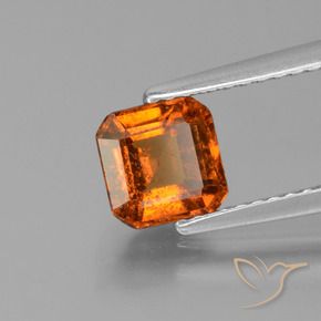 1.33 ct Orange Hessonite Garnet Stone, Natural Hessonite Garnet in Octagon Facet Shape for Sale