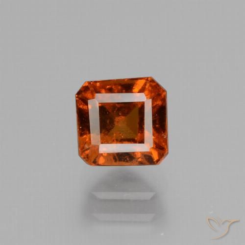 1.58ct Natural Dark Orange Hessonite Garnet, Emerald Cut, VS-SI