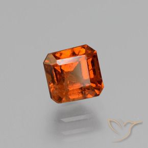 1.58 ct Orange Hessonite Garnet Stone, Natural Hessonite Garnet in Octagon Facet Shape for Sale