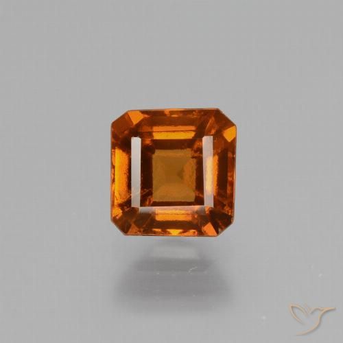 1.27ct Natural Deep Orange Hessonite Garnet, Emerald Cut, VS